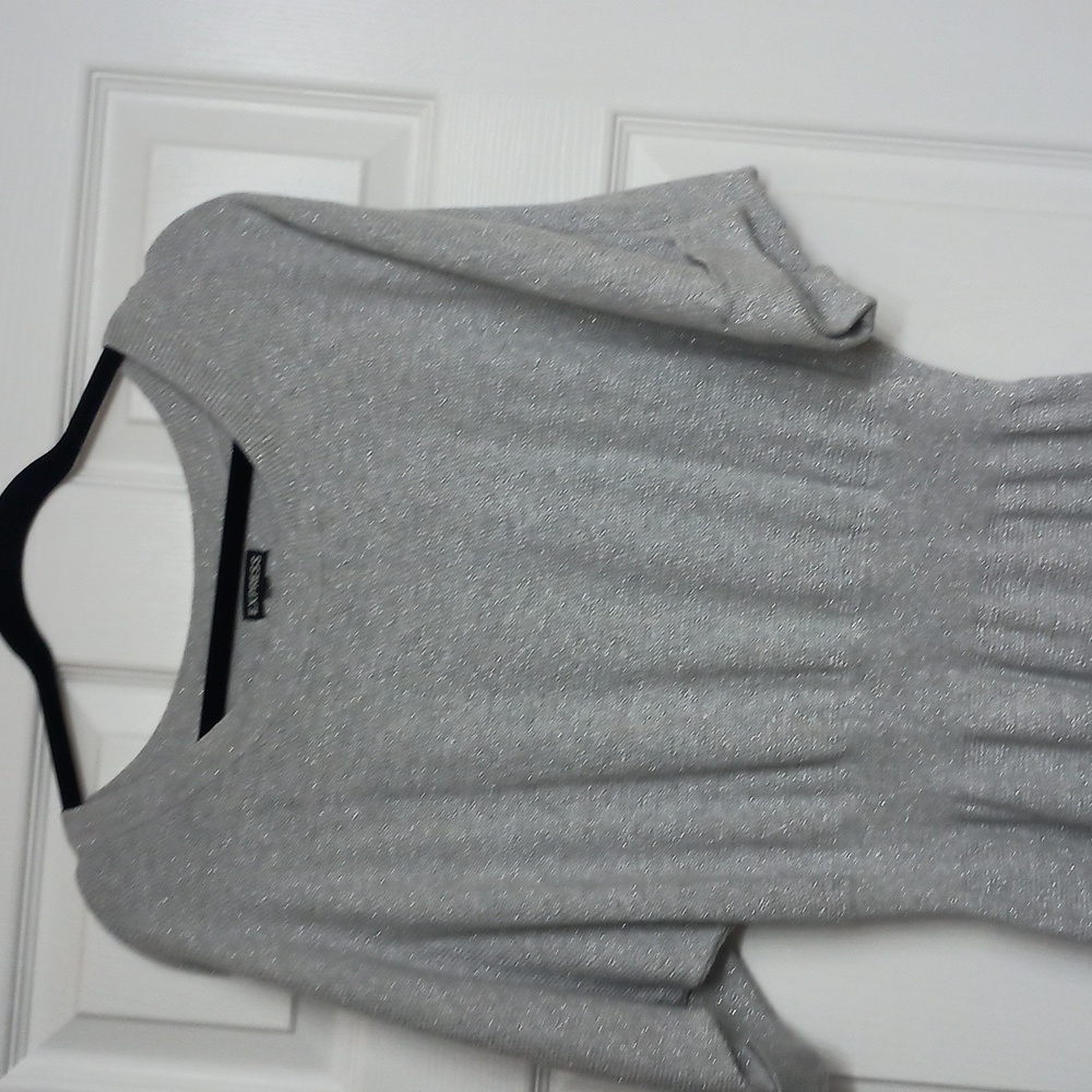 Express Women's Shimmering Silver Sweater Dress